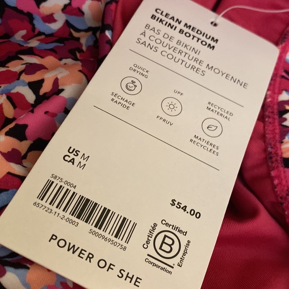 💗 Athleta Clean Medium Bikini Bottom // Elysian Floral Pink - Picture 5 of 10